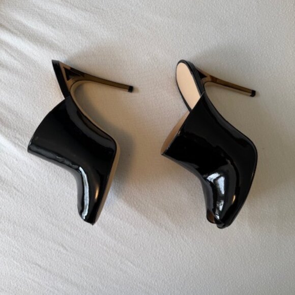 M.Gemi Patent Leather Peep Toe Mules (Never Worn) - Picture 2 of 8